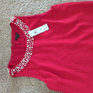 Ann Taylor Pearl Embellished Top